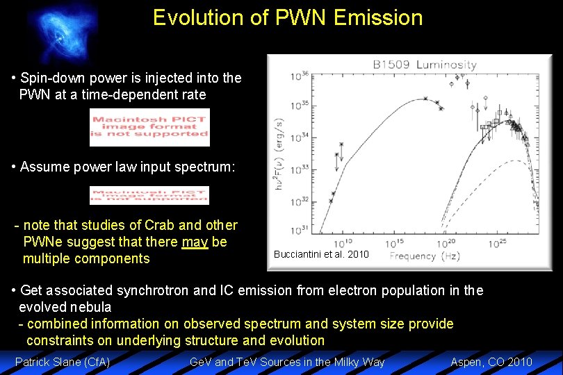 Evolution of PWN Emission • Spin-down power is injected into the PWN at a