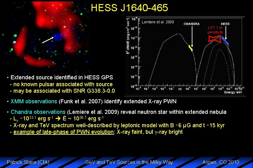 HESS J 1640 -465 Lemiere et al. 2009 LAT 1 yr sensitivity • Extended