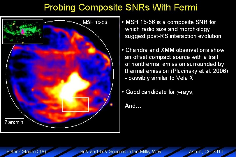 Probing Composite SNRs With Fermi • MSH 15 -56 is a composite SNR for
