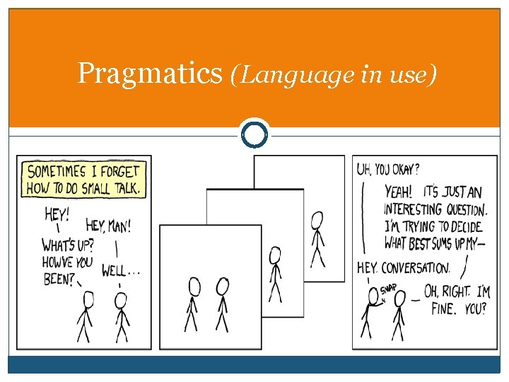 Pragmatics (Language in use) 