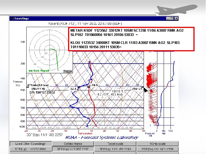 METAR KSDF 112356 Z 33012 KT 10 SM SCT 250 11/06 A 3007 RMK