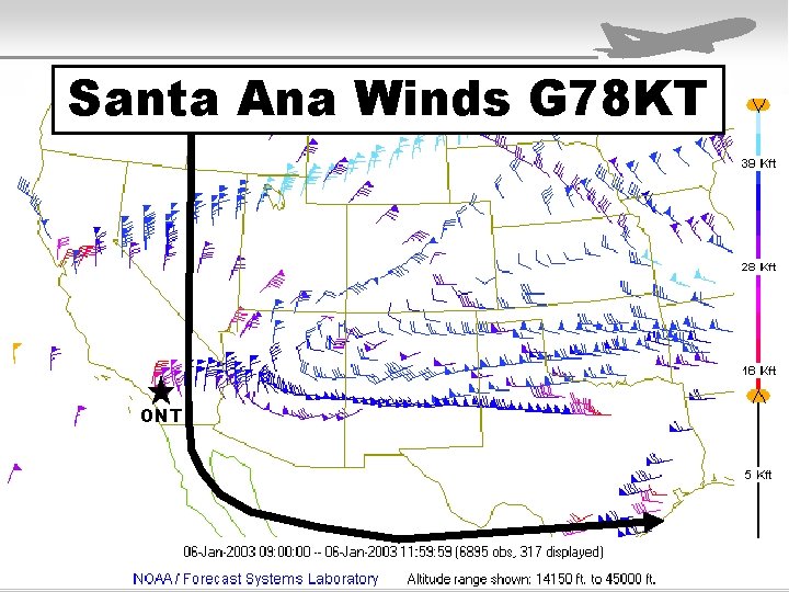 Santa Ana Winds G 78 KT ONT 