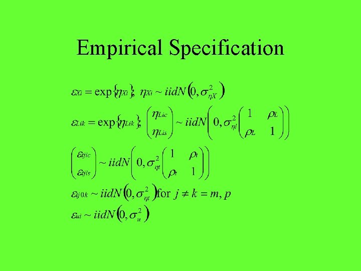 Empirical Specification 