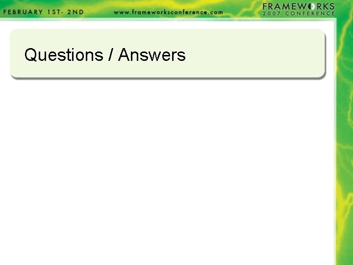 Questions / Answers Questions / Answers