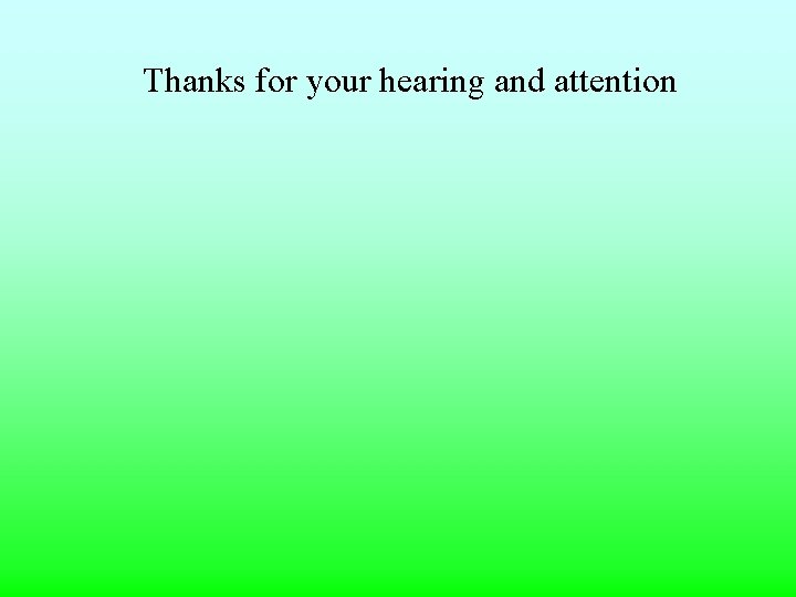 Thanks for your hearing and attention 