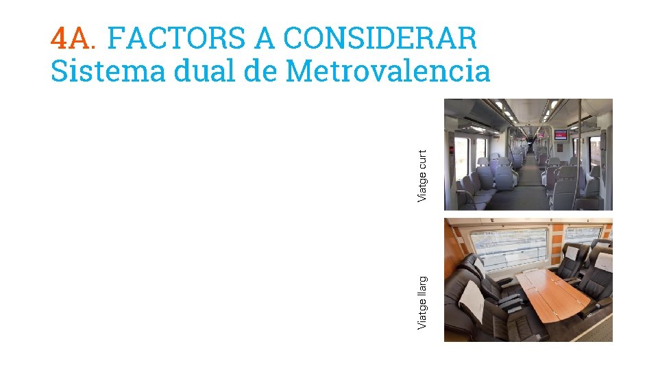 Viatge llarg Viatge curt 4 A. FACTORS A CONSIDERAR Sistema dual de Metrovalencia 