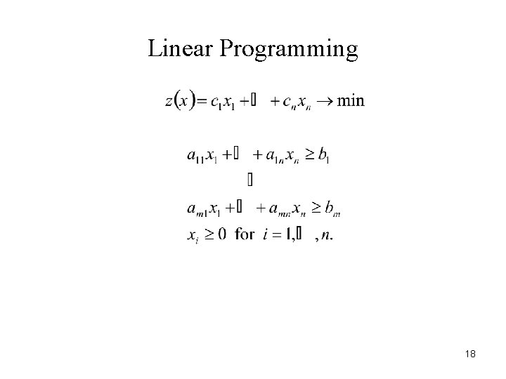Linear Programming 18 
