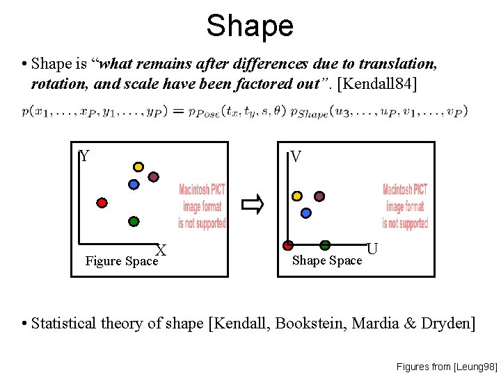 Shape • Shape is “what remains after differences due to translation, rotation, and scale Shape • Shape is “what remains after differences due to translation, rotation, and scale