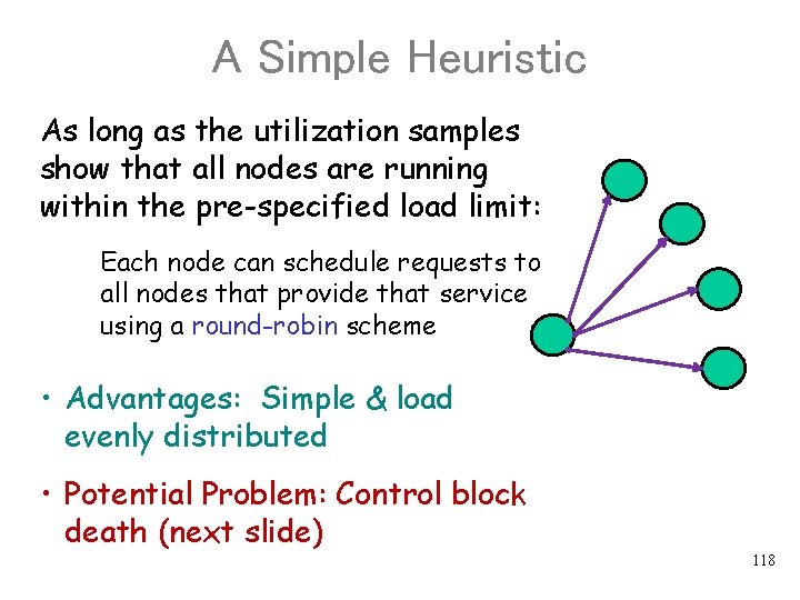 A Simple Heuristic As long as the utilization samples show that all nodes are