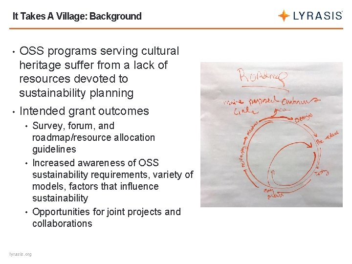 It Takes A Village: Background • OSS programs serving cultural heritage suffer from a