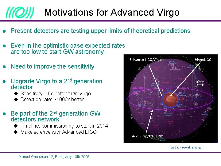 Motivations for Advanced Virgo l Present detectors are testing upper limits of theoretical predictions