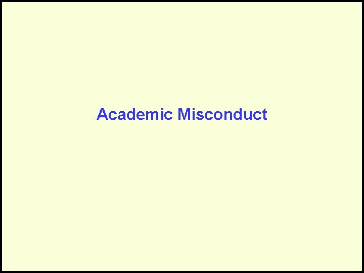 Academic Misconduct 