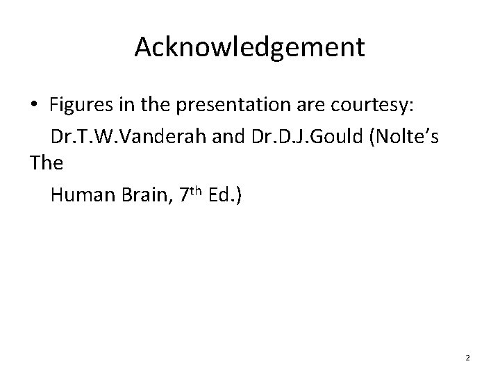 Acknowledgement • Figures in the presentation are courtesy: Dr. T. W. Vanderah and Dr.