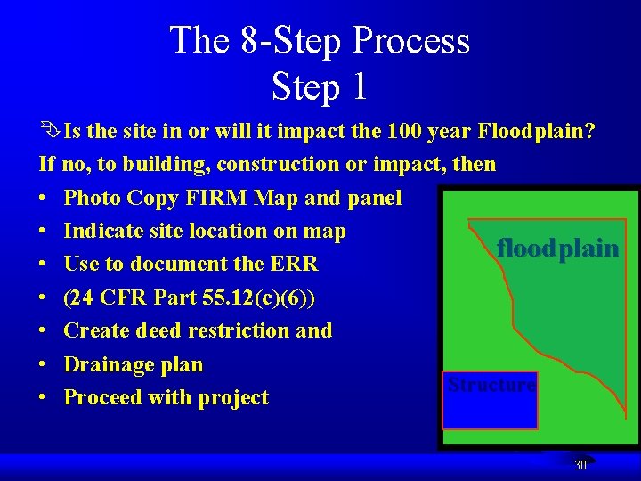 The 8 -Step Process Step 1 ÊIs the site in or will it impact