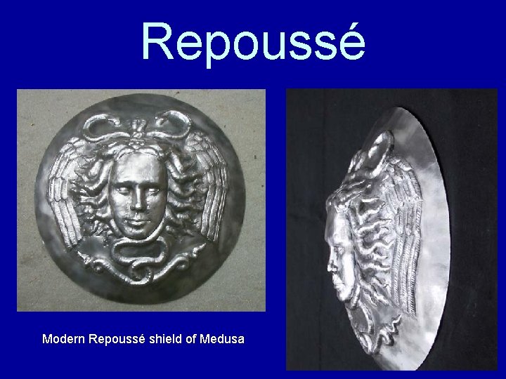 Repoussé Modern Repoussé shield of Medusa 