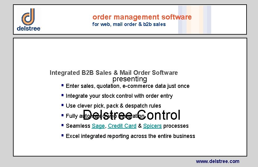 order management software for web, mail order & b 2 b sales Integrated B
