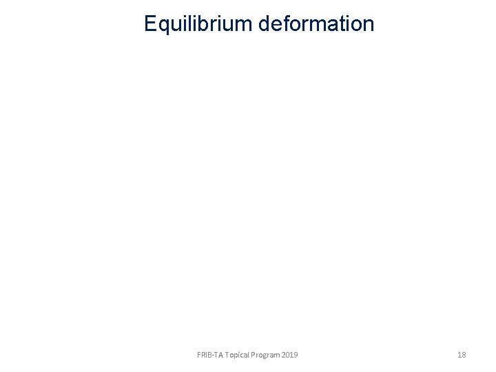 Equilibrium deformation FRIB-TA Topical Program 2019 18 
