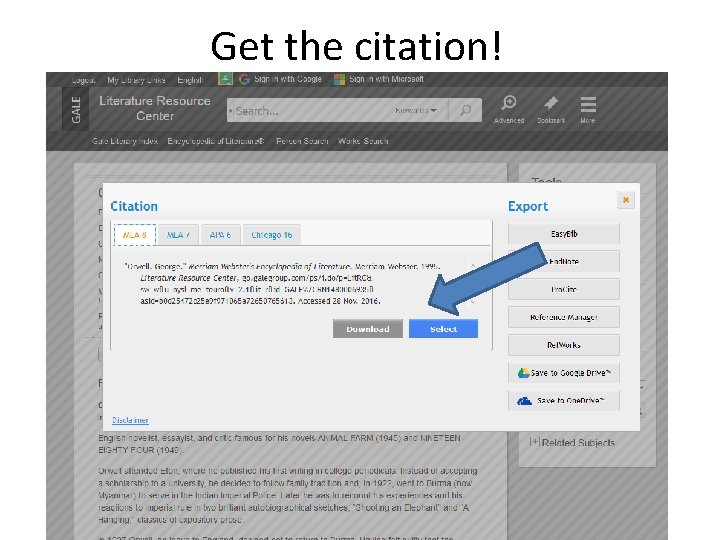 Get the citation! Get the citation!
