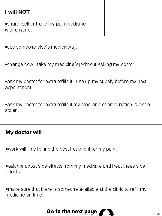 I will NOT §share, sell or trade my pain medicine with anyone. §use someone