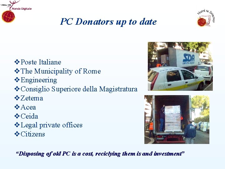 PC Donators up to date v. Poste Italiane v. The Municipality of Rome v.