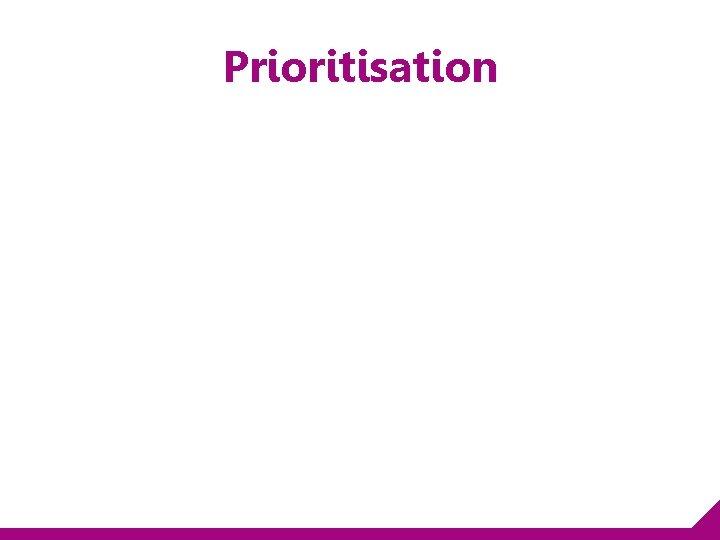 Prioritisation 