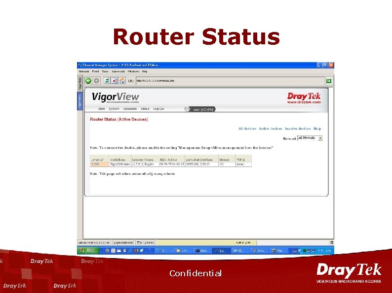 Router Status Confidential 