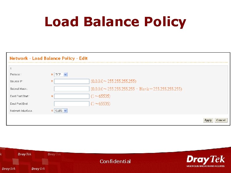 Load Balance Policy Confidential 