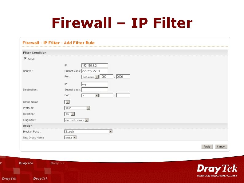 Firewall – IP Filter 