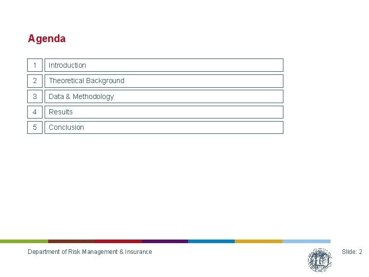 Agenda 1 Introduction 2 Theoretical Background 3 Data & Methodology 4 Results 5 Conclusion