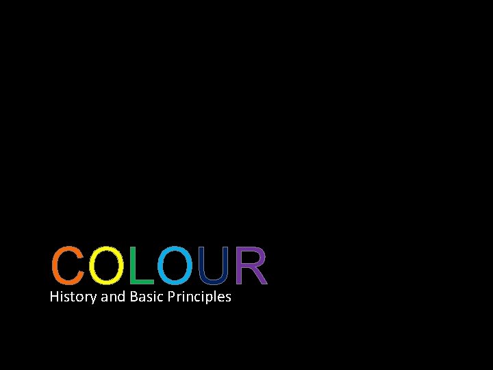 COLOUR History and Basic Principles 