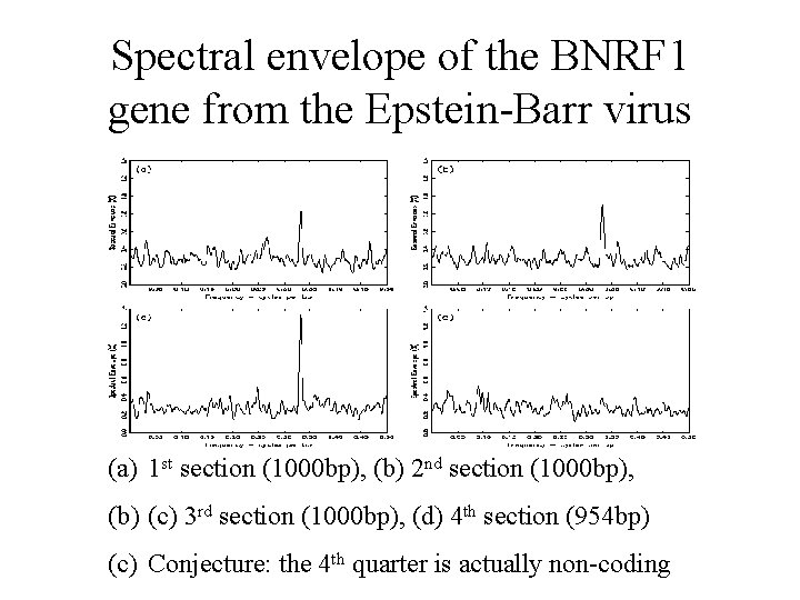 Spectral envelope of the BNRF 1 gene from the Epstein-Barr virus (a) 1 st