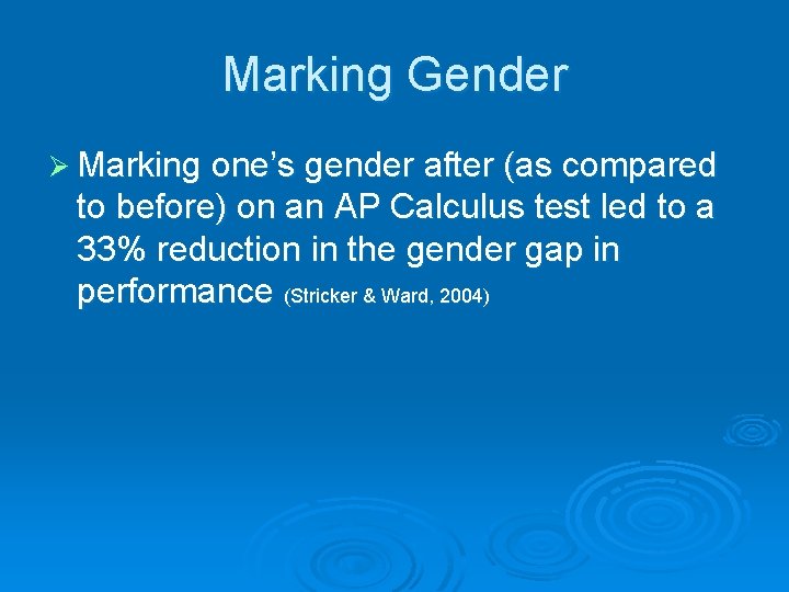 Marking Gender Ø Marking one’s gender after (as compared to before) on an AP