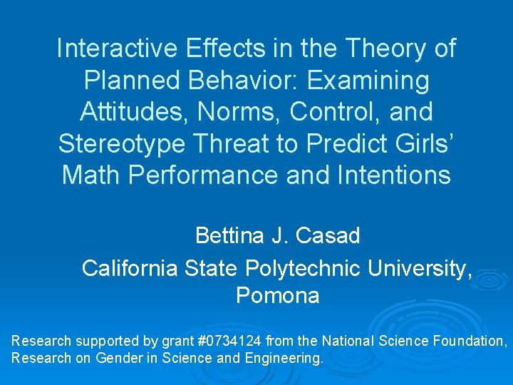 Interactive Effects in the Theory of Planned Behavior: Examining Attitudes, Norms, Control, and Stereotype