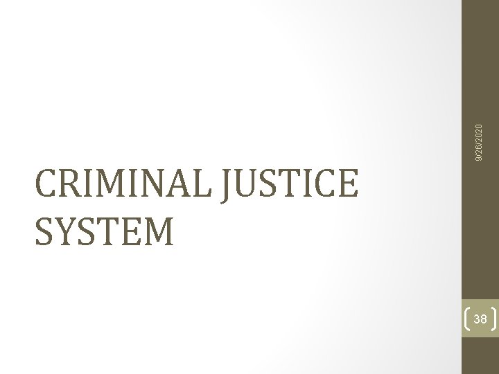 9/26/2020 CRIMINAL JUSTICE SYSTEM 38 9/26/2020 CRIMINAL JUSTICE SYSTEM 38