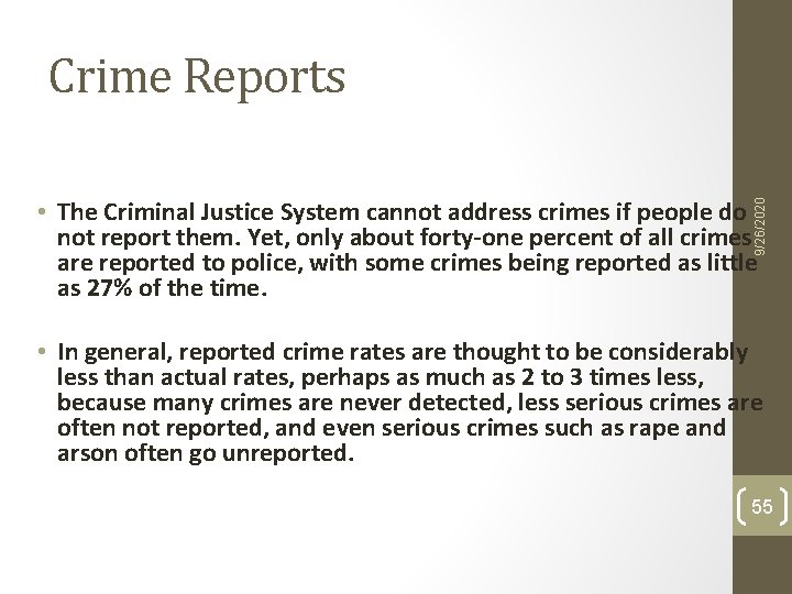 Crime Reports 9/26/2020 • The Criminal Justice System cannot address crimes if people do Crime Reports 9/26/2020 • The Criminal Justice System cannot address crimes if people do