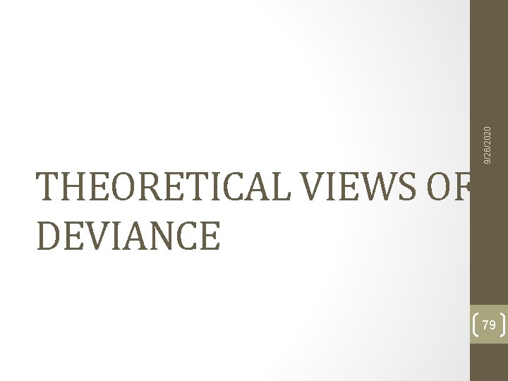 9/26/2020 THEORETICAL VIEWS OF DEVIANCE 79 9/26/2020 THEORETICAL VIEWS OF DEVIANCE 79