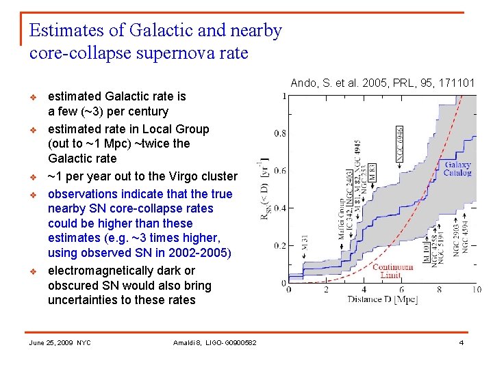 Estimates of Galactic and nearby core-collapse supernova rate Ando, S. et al. 2005, PRL,