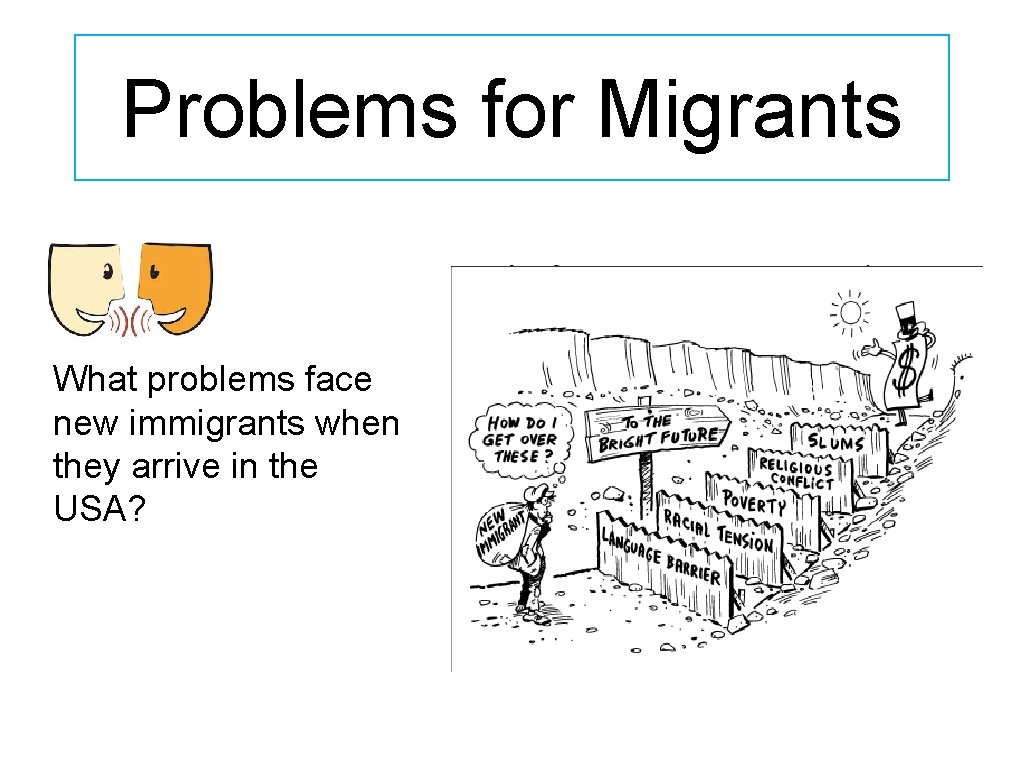Problems for Migrants What problems face new immigrants when they arrive in the USA?
