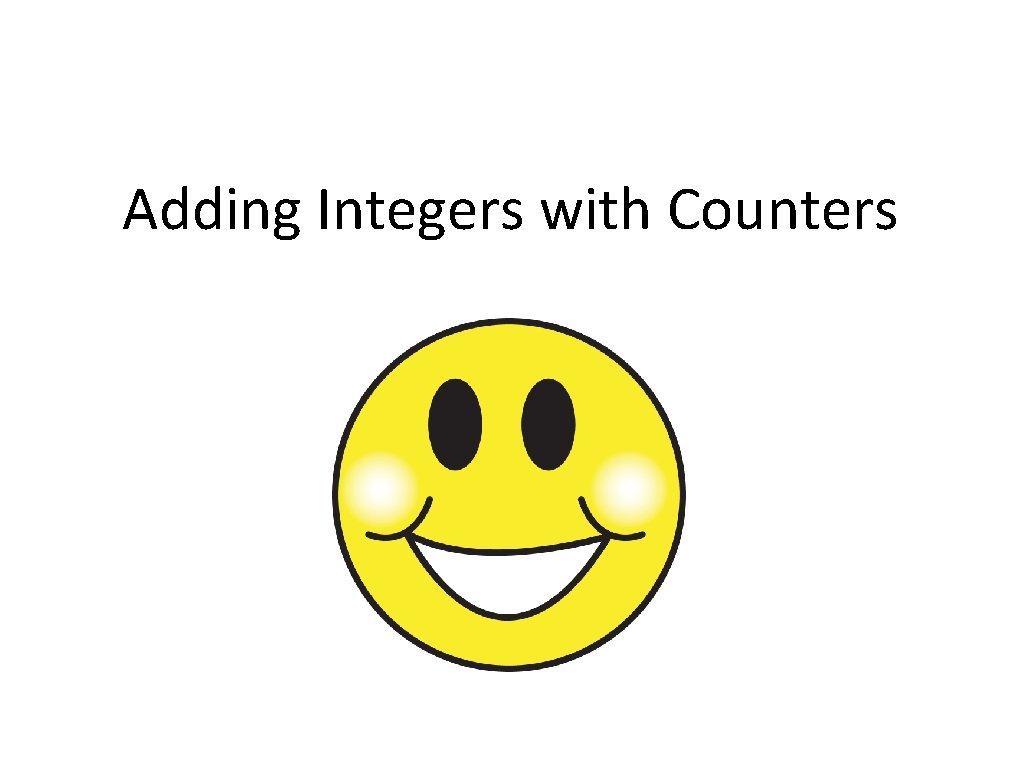 Adding Integers with Counters 