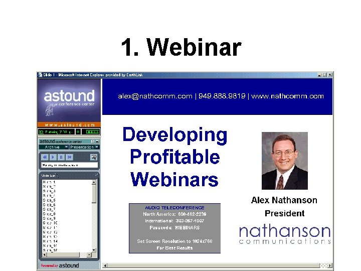 1. Webinar 1. Webinar