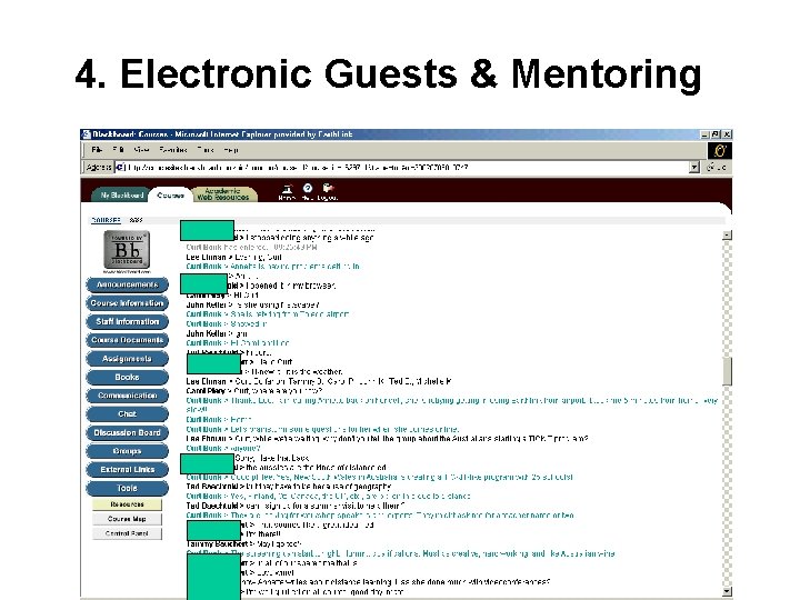 4. Electronic Guests & Mentoring 4. Electronic Guests & Mentoring