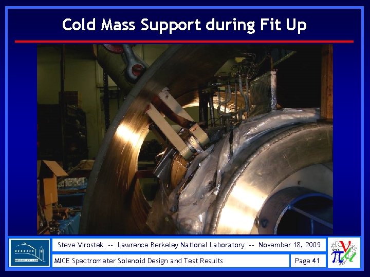 Cold Mass Support during Fit Up Steve Virostek -- Lawrence Berkeley National Laboratory --