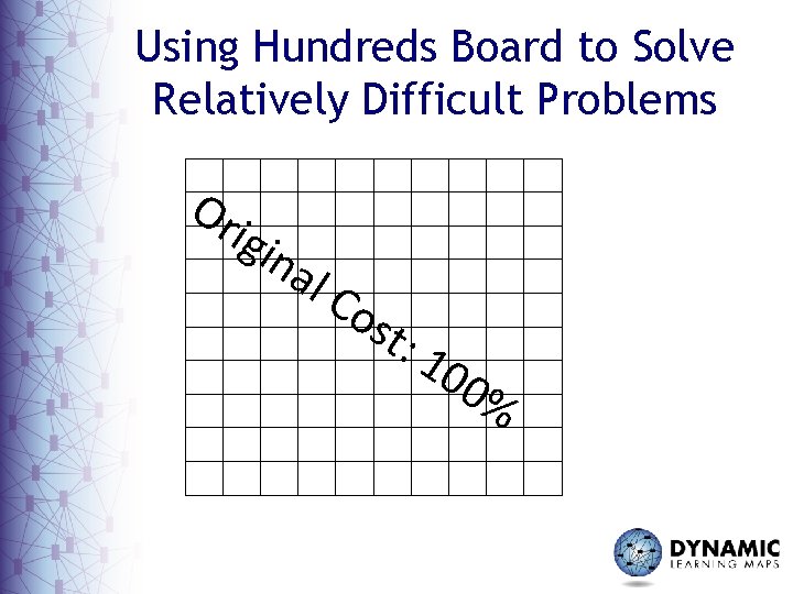 Using Hundreds Board to Solve Relatively Difficult Problems Or igi na l. C os