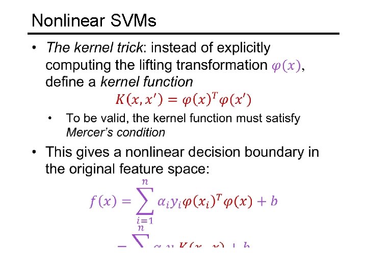 Nonlinear SVMs 