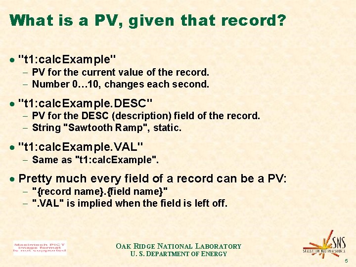 What is a PV, given that record? · "t 1: calc. Example" - PV What is a PV, given that record? · "t 1: calc. Example" - PV