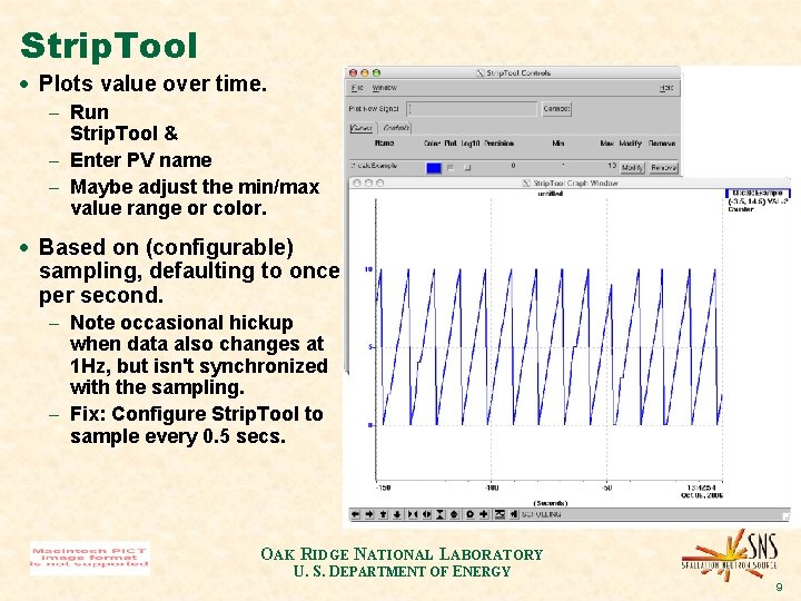 Strip. Tool · Plots value over time. - Run Strip. Tool & - Enter Strip. Tool · Plots value over time. - Run Strip. Tool & - Enter