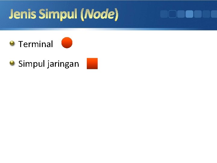 Jenis Simpul (Node) Terminal Simpul jaringan 