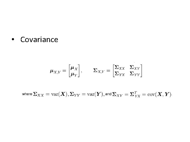  • Covariance 