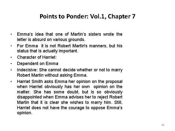 Points to Ponder: Vol. 1, Chapter 7 • • • Emma’s idea that one Points to Ponder: Vol. 1, Chapter 7 • • • Emma’s idea that one