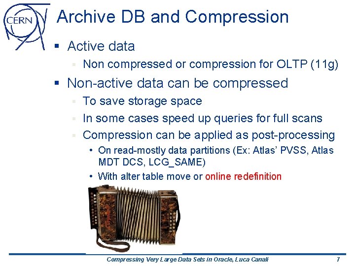 Compressing Very Large Data Sets In Oracle Luca
